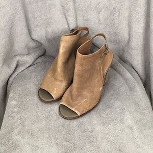 Lucky Brand Peep Toe Chunky Heel Shoes